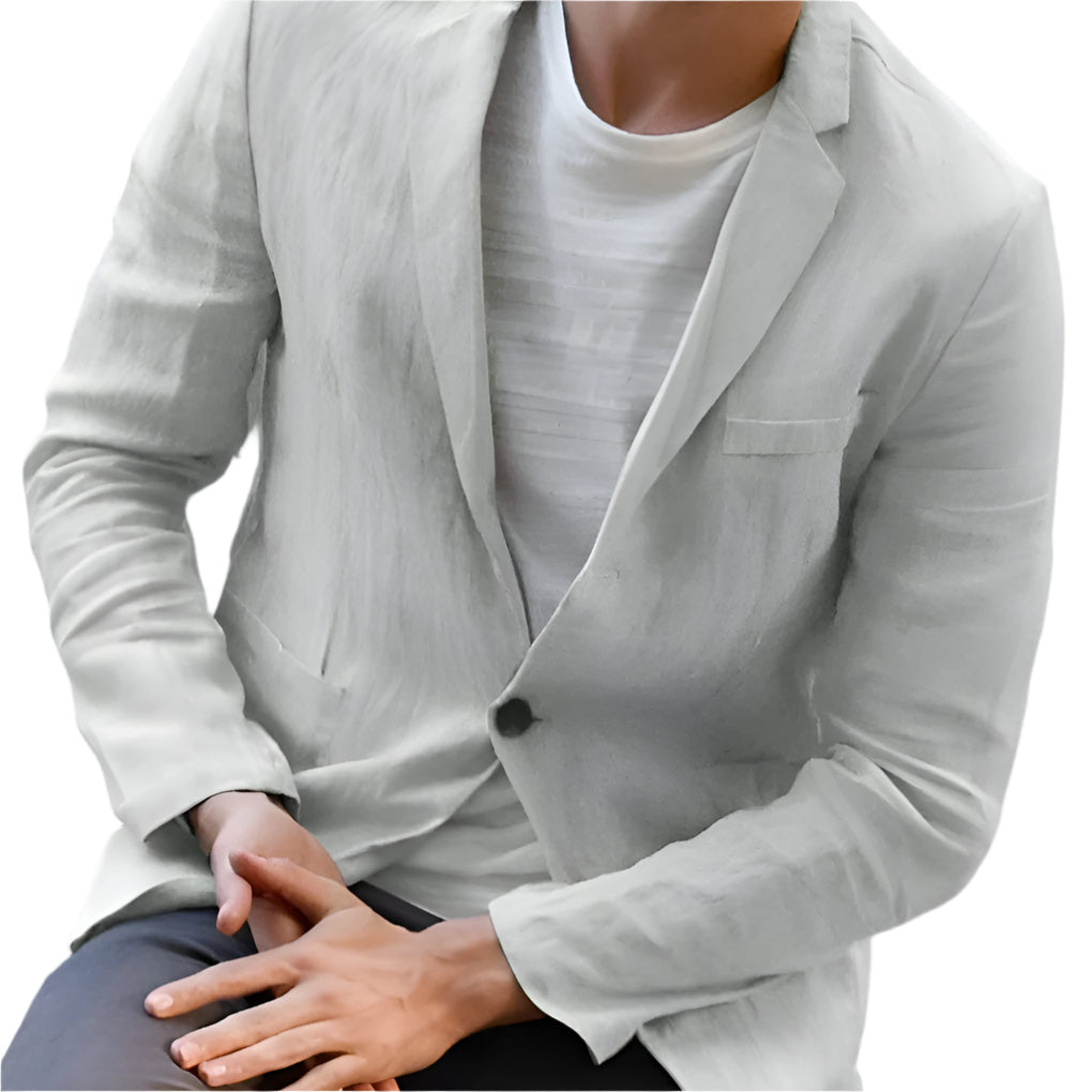 Elegant og Casual Menns Leinen Blazer for Hver Anledning