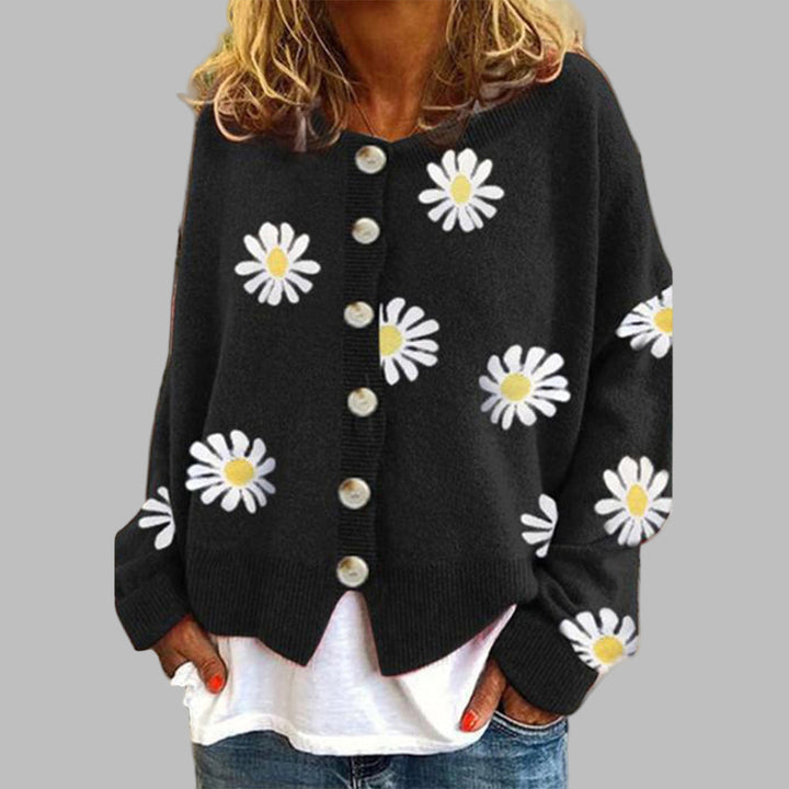 Flower knit sweater for women