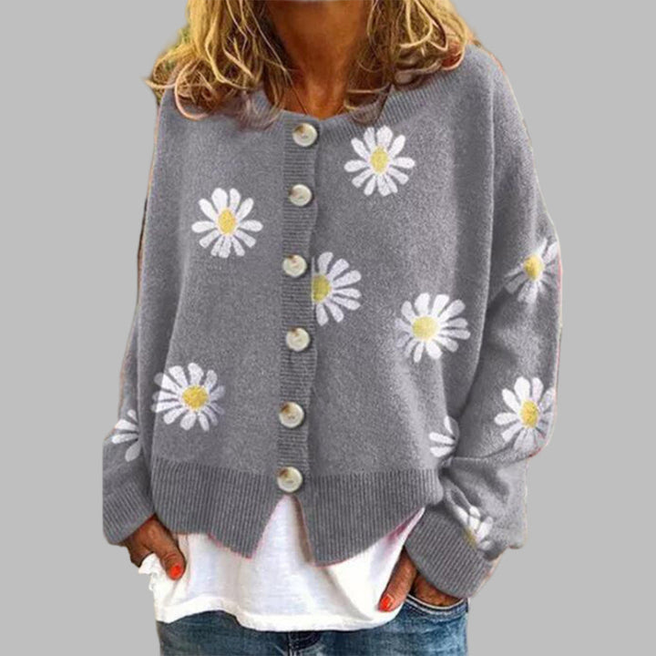 Flower knit sweater for women