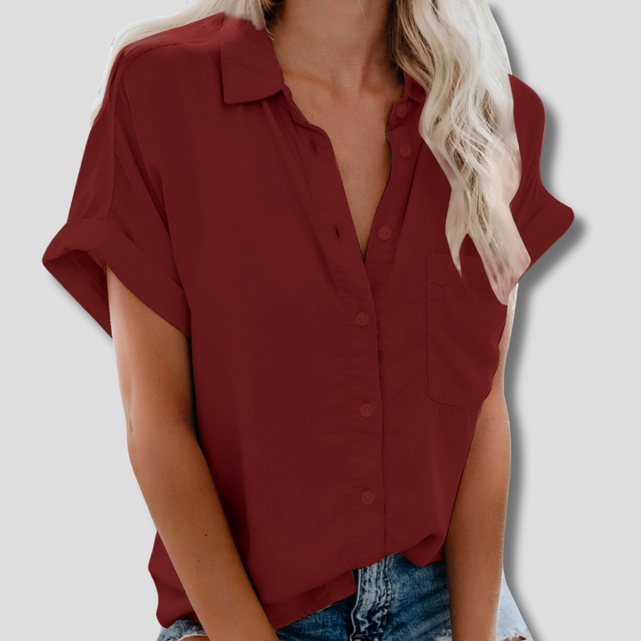 Elegant Kortermet Bluse for Kvinner