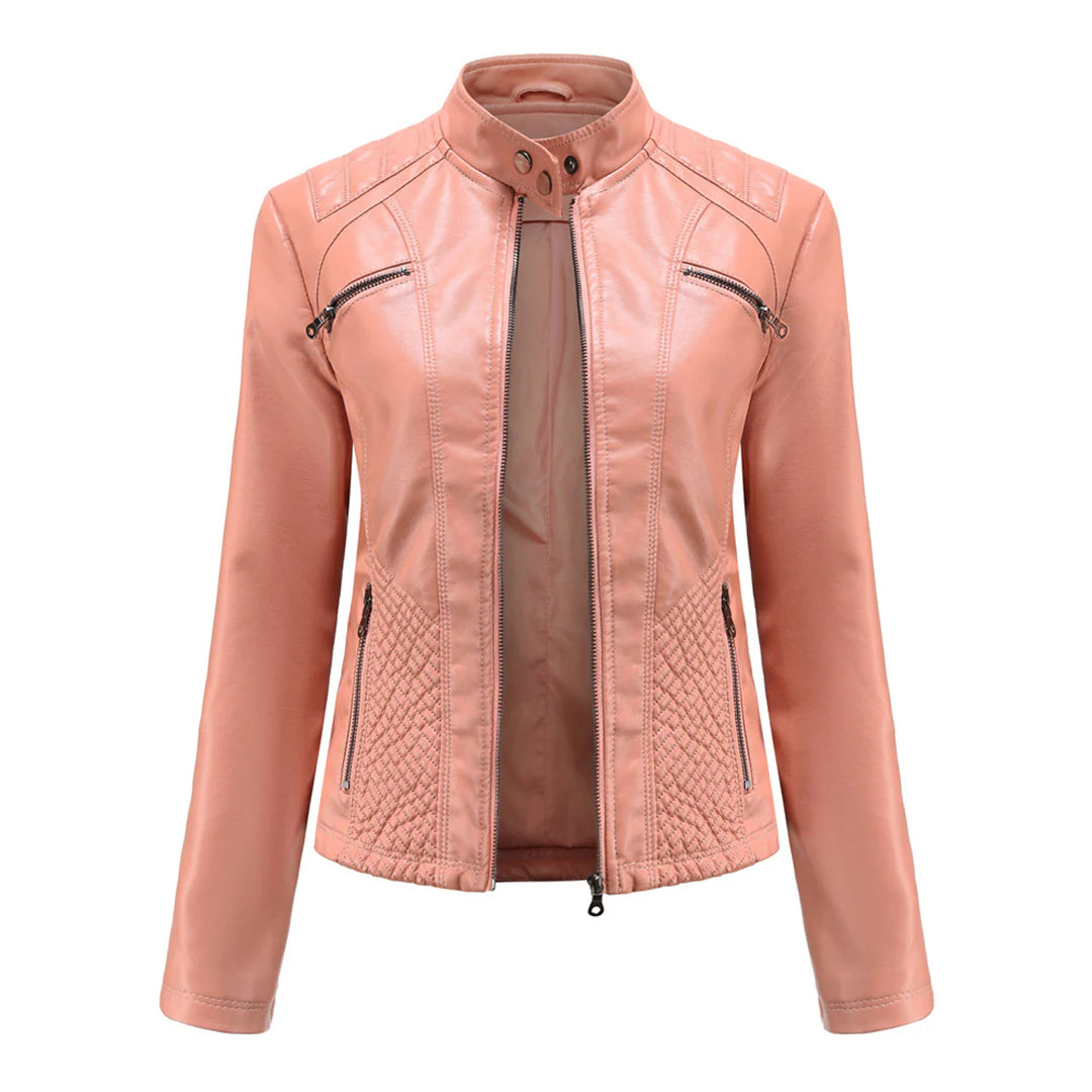 Stylish faux leather jacket for women