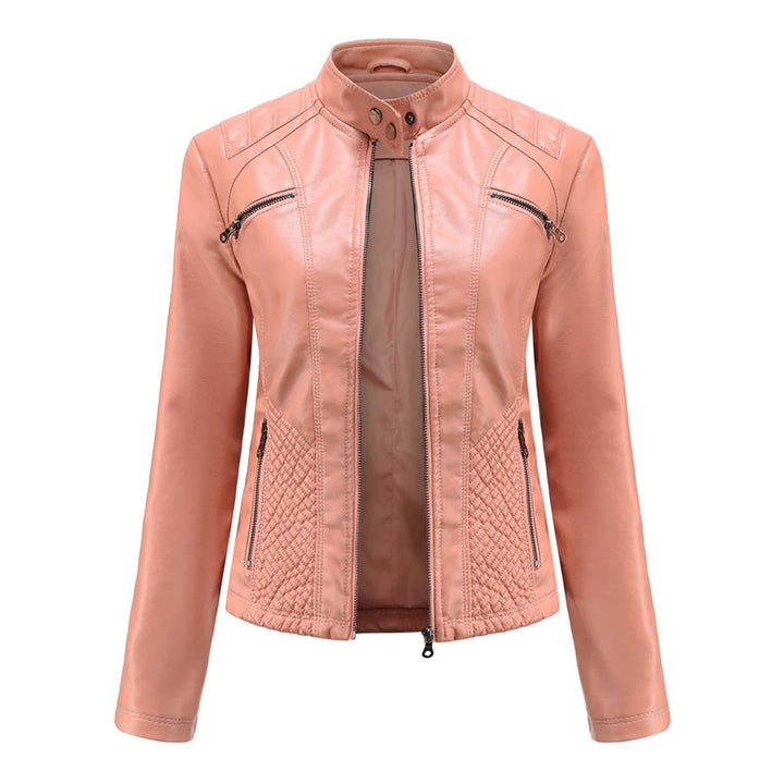 Stylish faux leather jacket for women