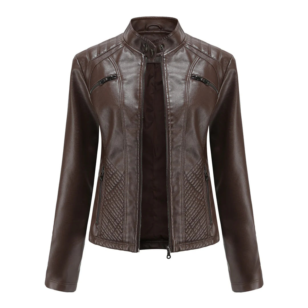 Stylish faux leather jacket for women