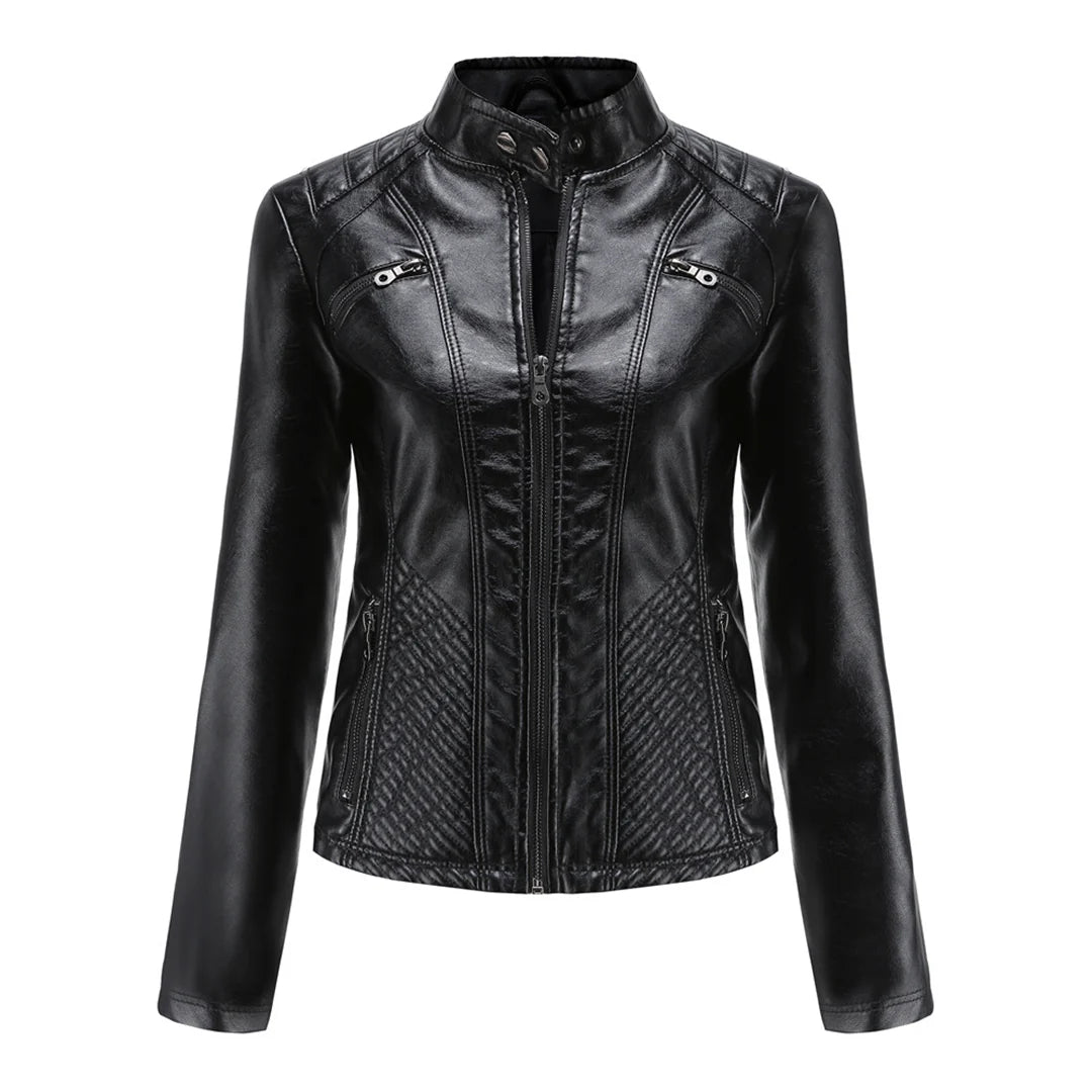 Stylish faux leather jacket for women