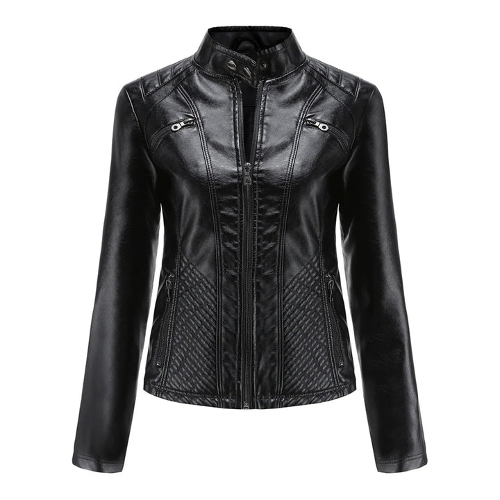 Stylish faux leather jacket for women