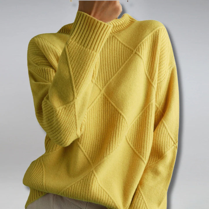 Luxuriöser Kaschmirpullover mit hohem Kragen für Damen