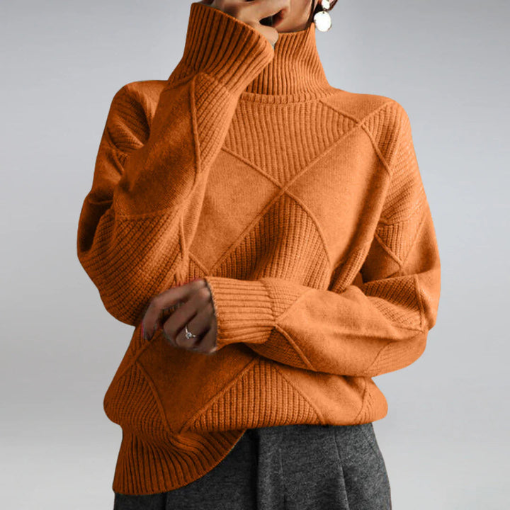 Luxuriöser Kaschmirpullover mit hohem Kragen für Damen