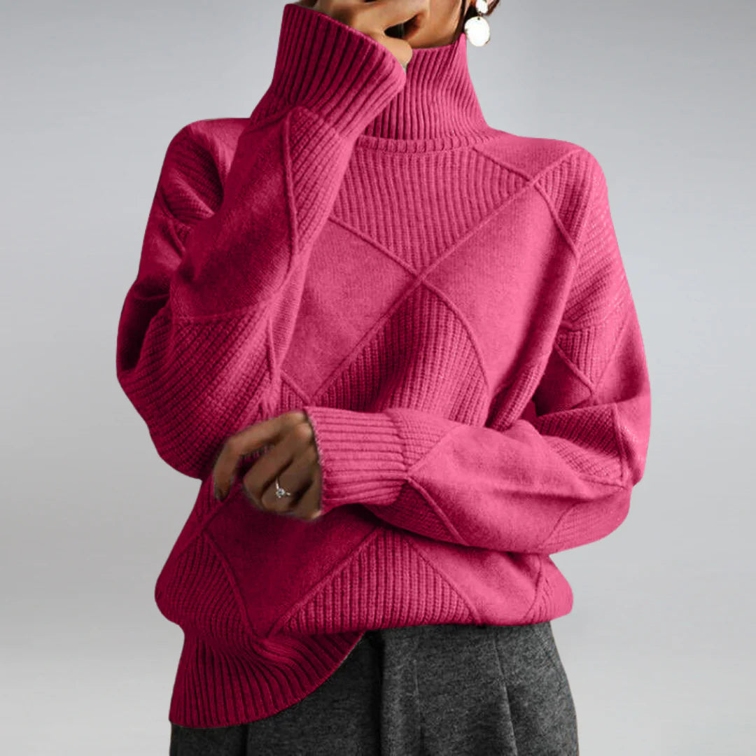 Luxuriöser Kaschmirpullover mit hohem Kragen für Damen