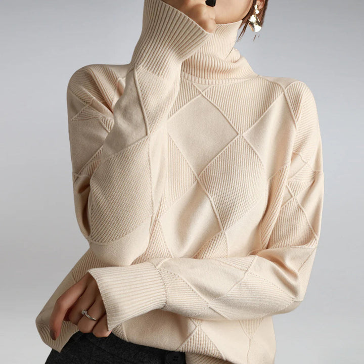 Luxuriöser Kaschmirpullover mit hohem Kragen für Damen