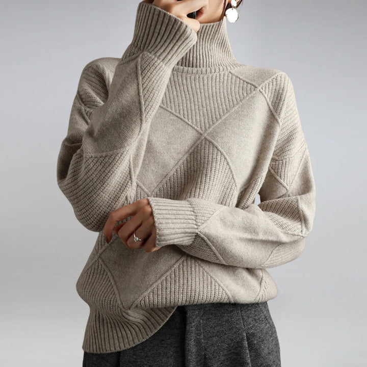 Luxuriöser Kaschmirpullover mit hohem Kragen für Damen