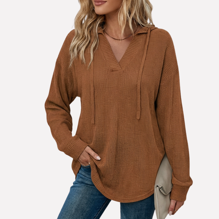 V-Hals Oversized Hettegenser