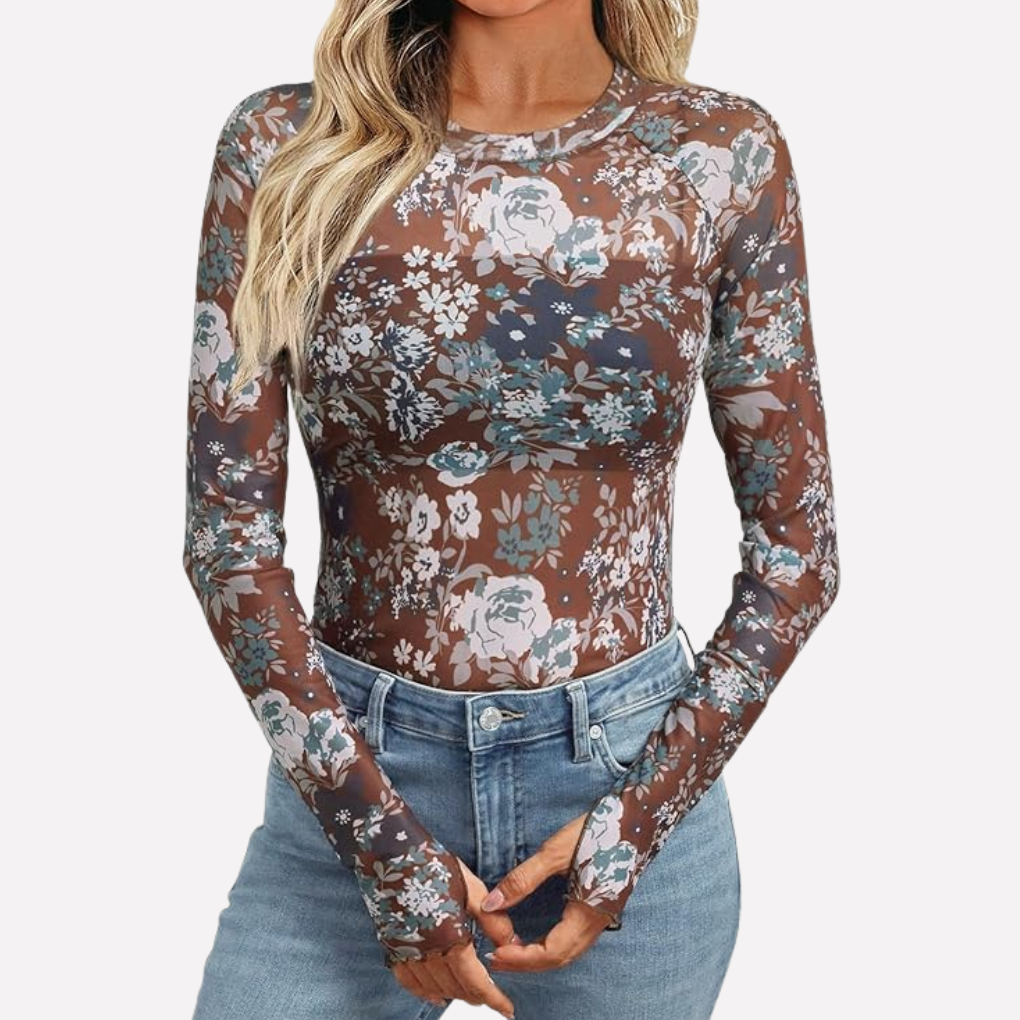 Mesh Gjennomsiktig Blonde Topp
