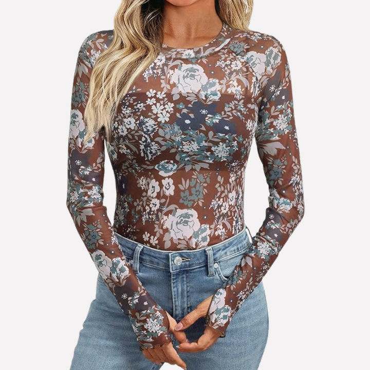 Mesh Gjennomsiktig Blonde Topp