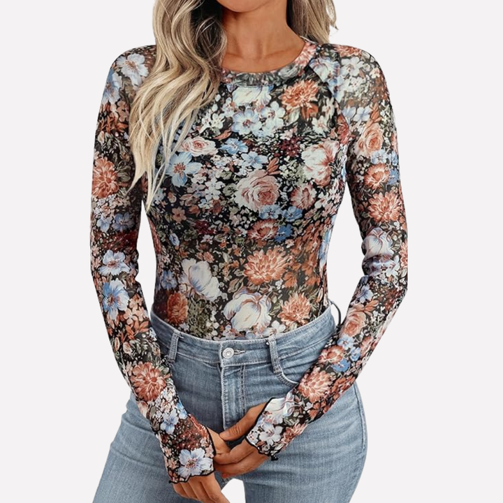 Mesh Gjennomsiktig Blonde Topp