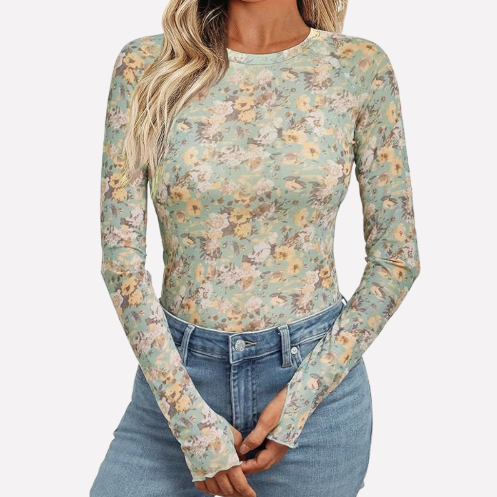Mesh Gjennomsiktig Blonde Topp