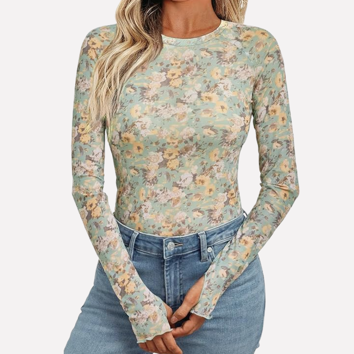 Mesh Gjennomsiktig Blonde Topp