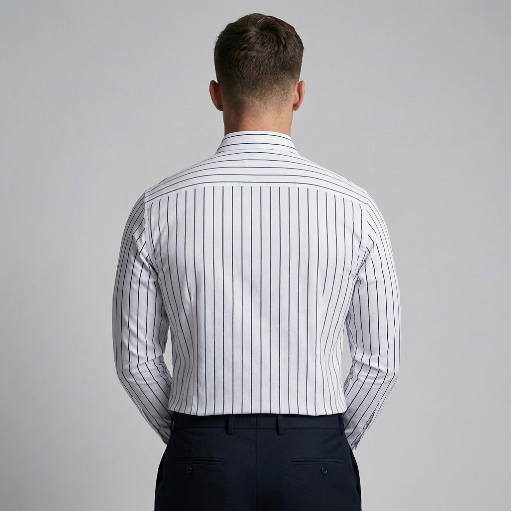 Rutete oxford-bomullsskjorte for menn