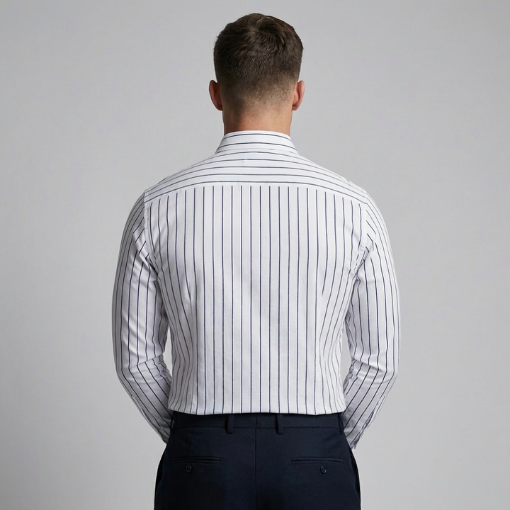 Rutete oxford-bomullsskjorte for menn
