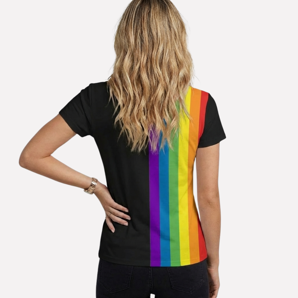 Stilig regnbue-T-skjorte