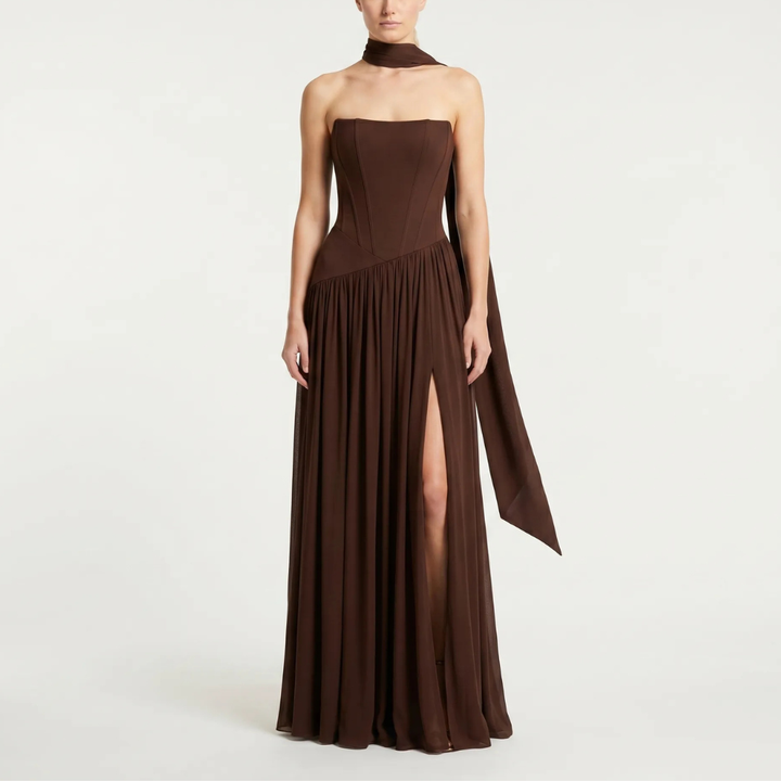 Strukturert Korsett-Bodice Maxikjole
