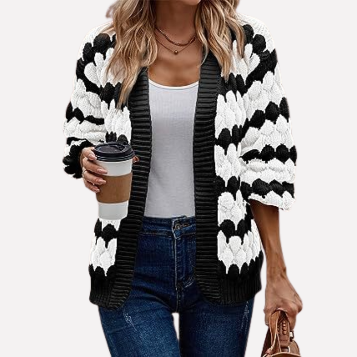 Kvinnens Åpen-Front Cardigan – Stilig og Allsidig Lag-på-Lag Plagg