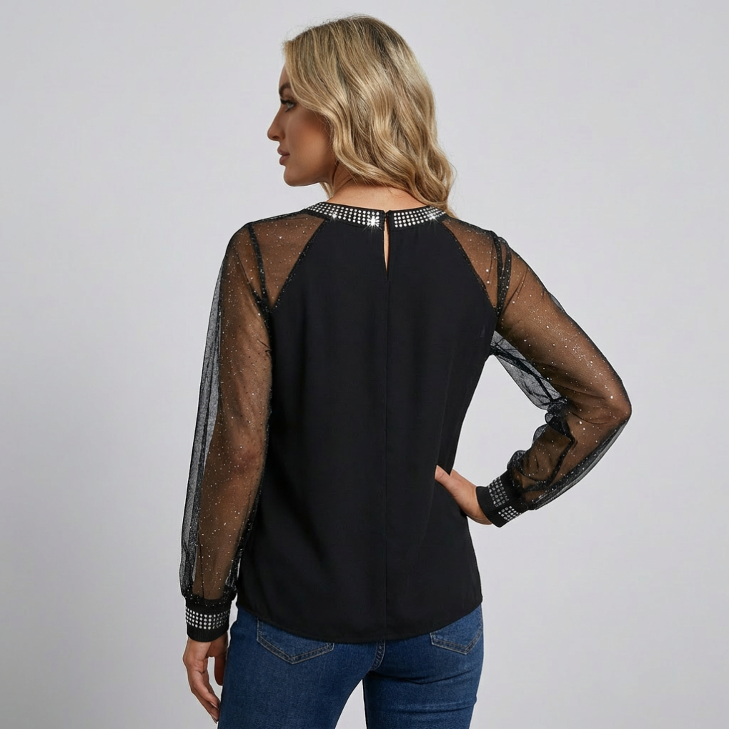 Mesh topp med paljetter