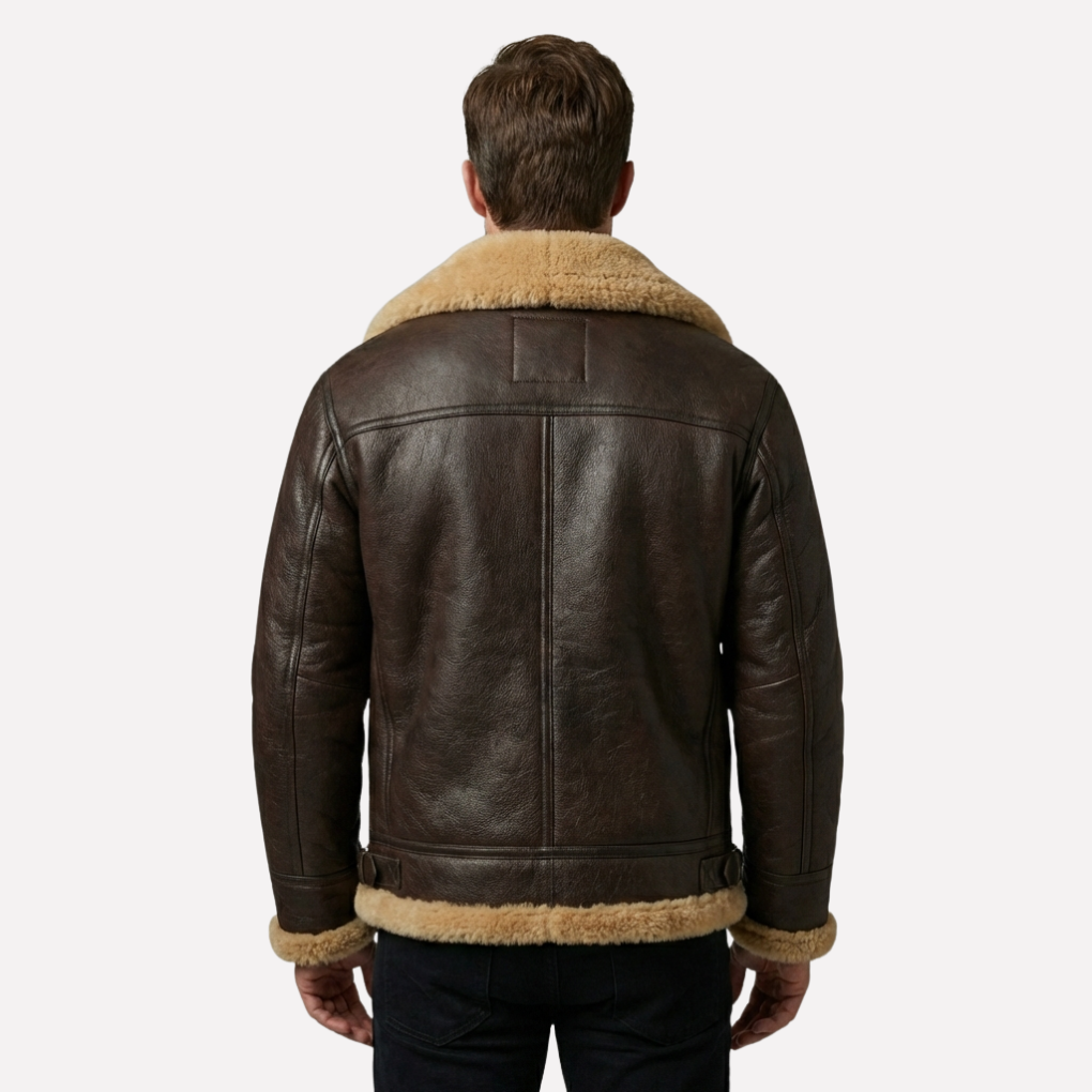 Shearling-fåreskinnsflygerjakke