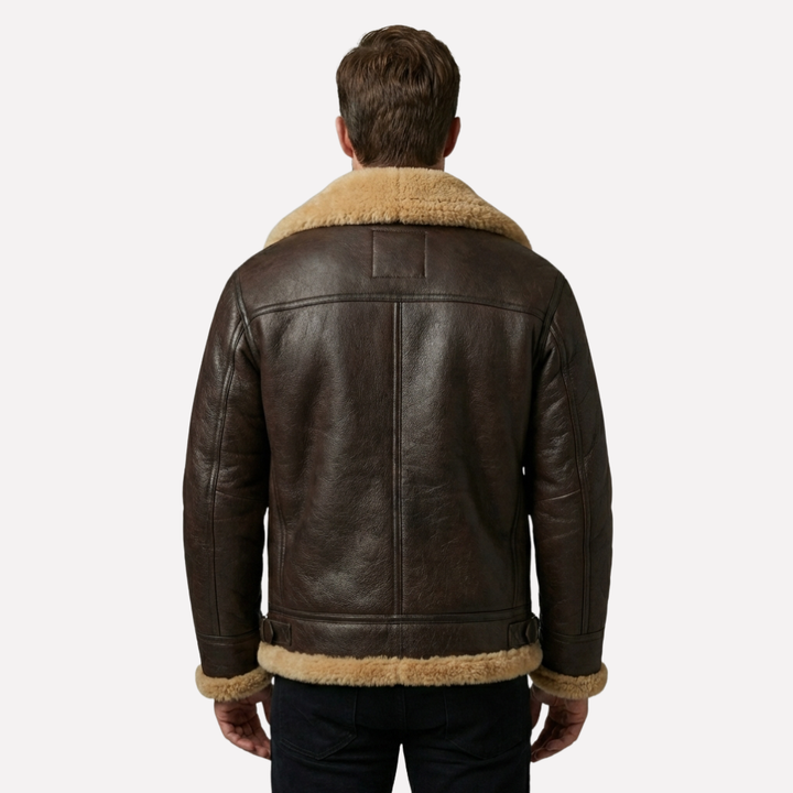 Shearling-fåreskinnsflygerjakke