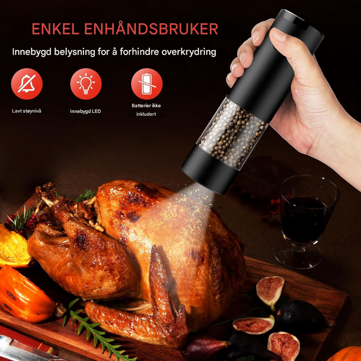 Elektrisk Salt og Pepper Kverns Sett