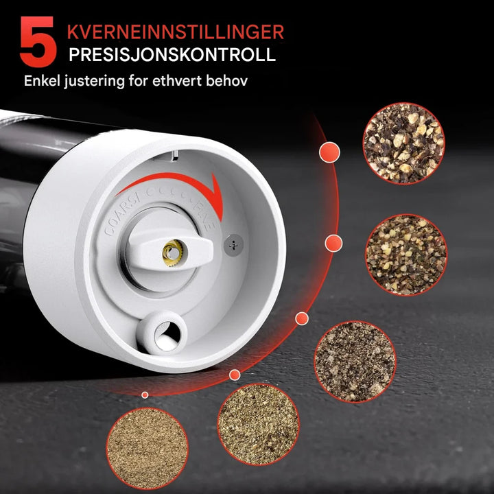 Elektrisk Salt og Pepper Kverns Sett