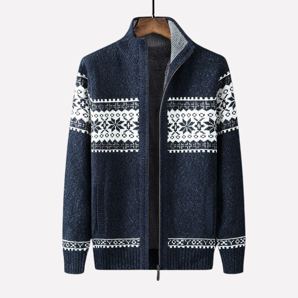 Menns Strikket Vinter Cardigan