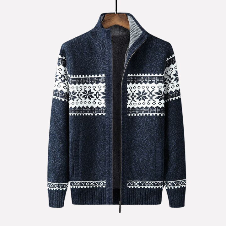 Menns Strikket Vinter Cardigan