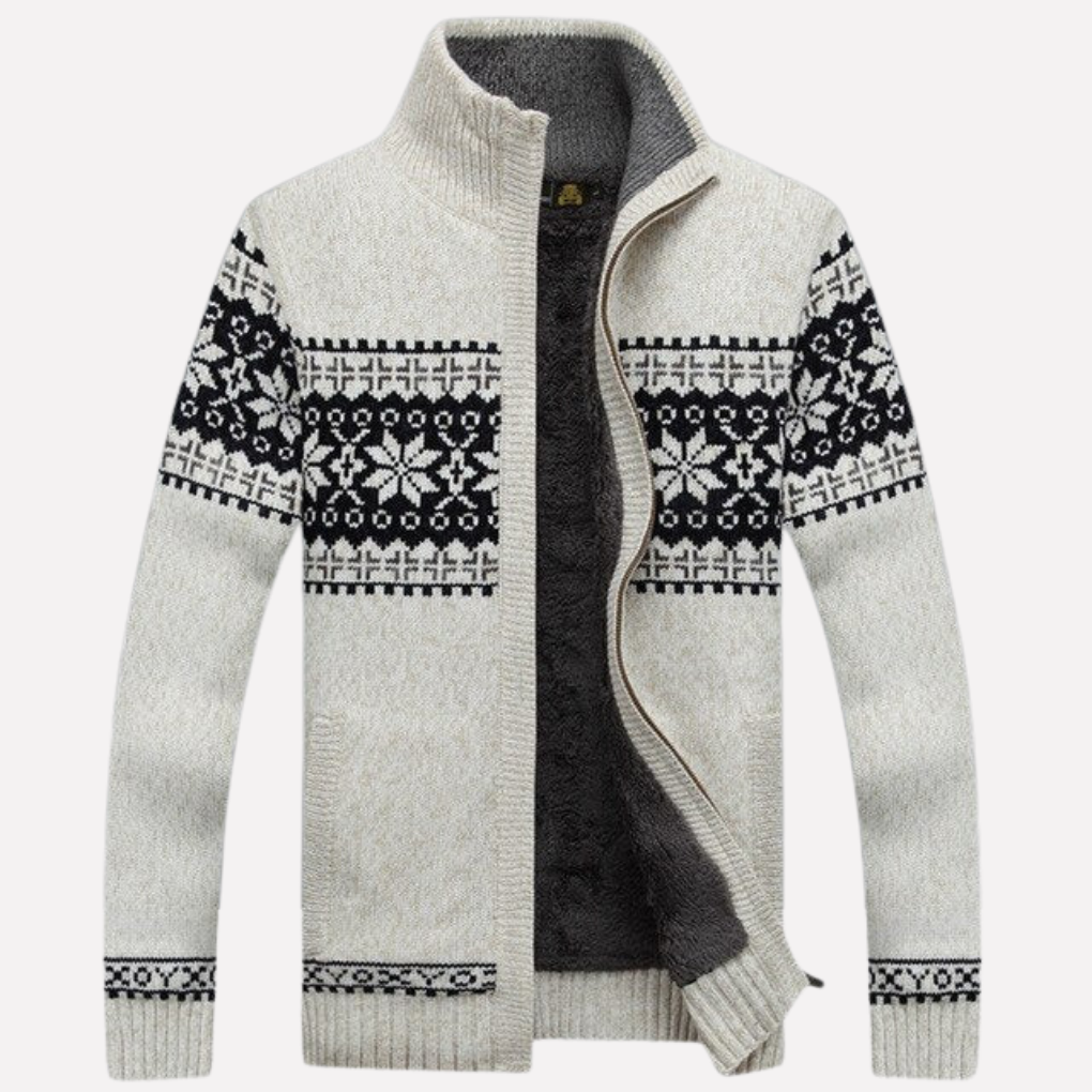 Menns Strikket Vinter Cardigan