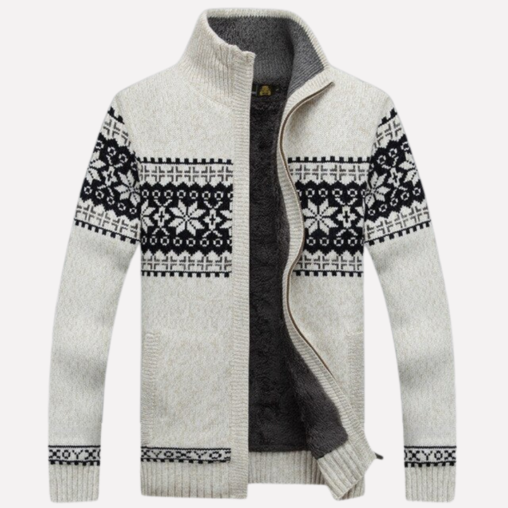 Menns Strikket Vinter Cardigan