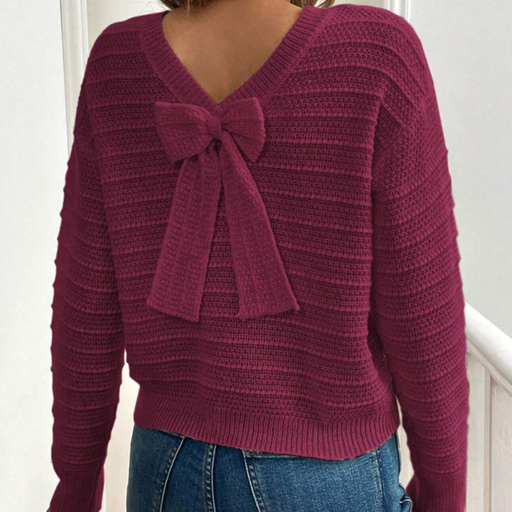 Kvinners Bue-Rygg Pullover Genser