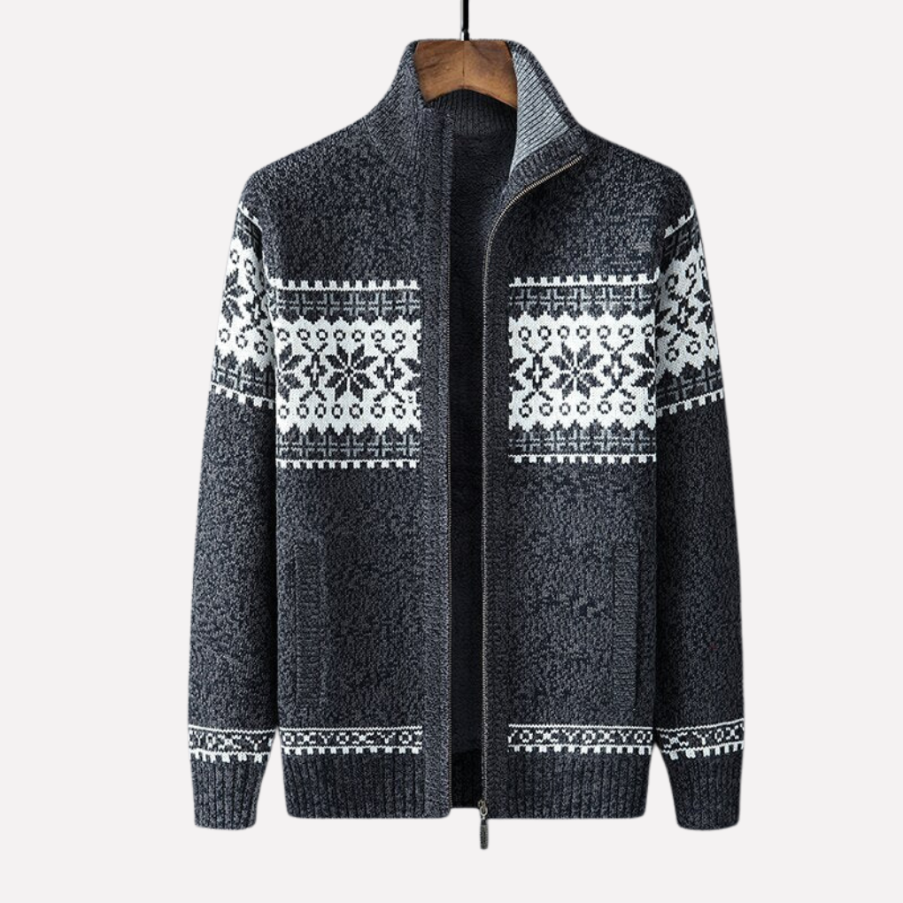 Menns Strikket Vinter Cardigan