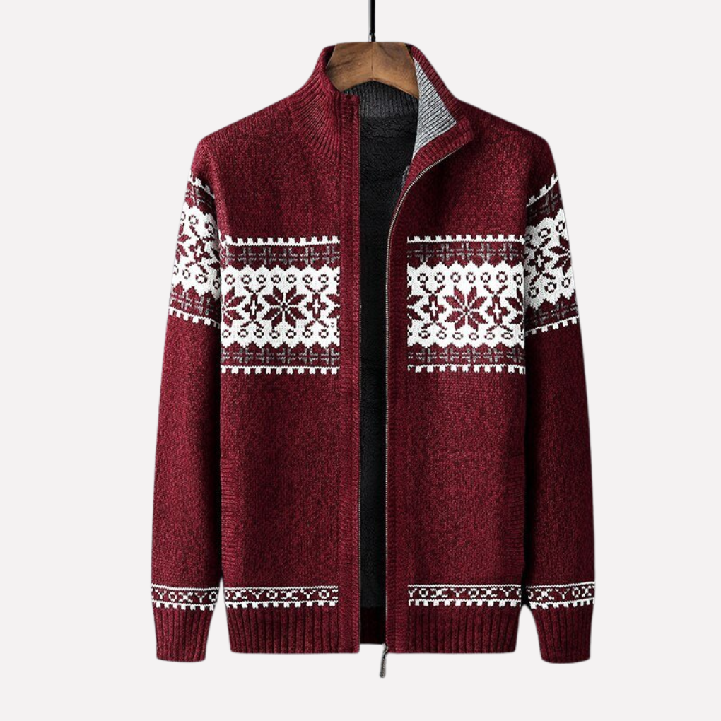 Menns Strikket Vinter Cardigan