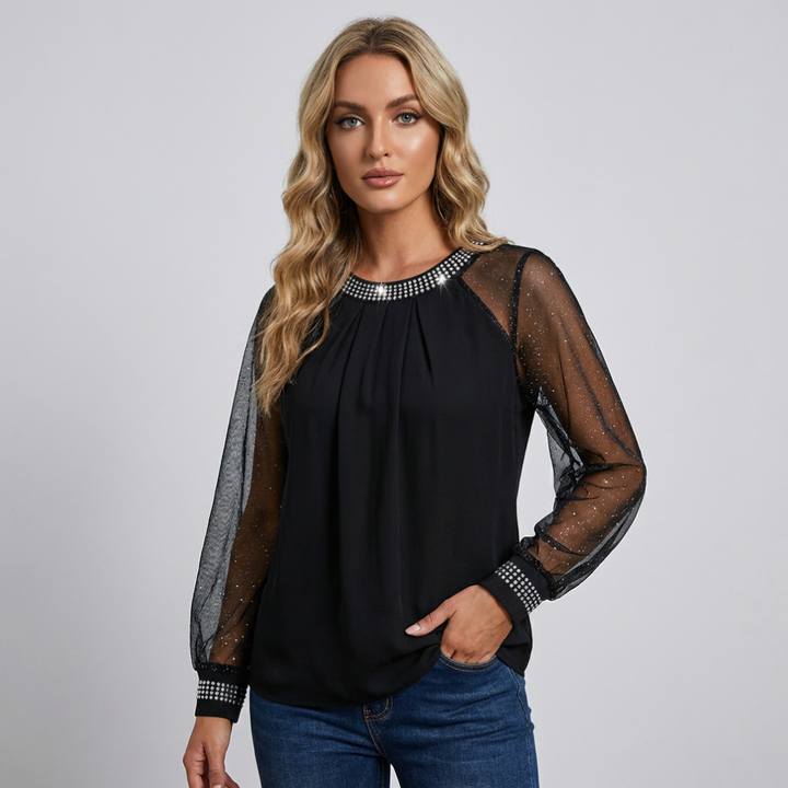 Mesh topp med paljetter