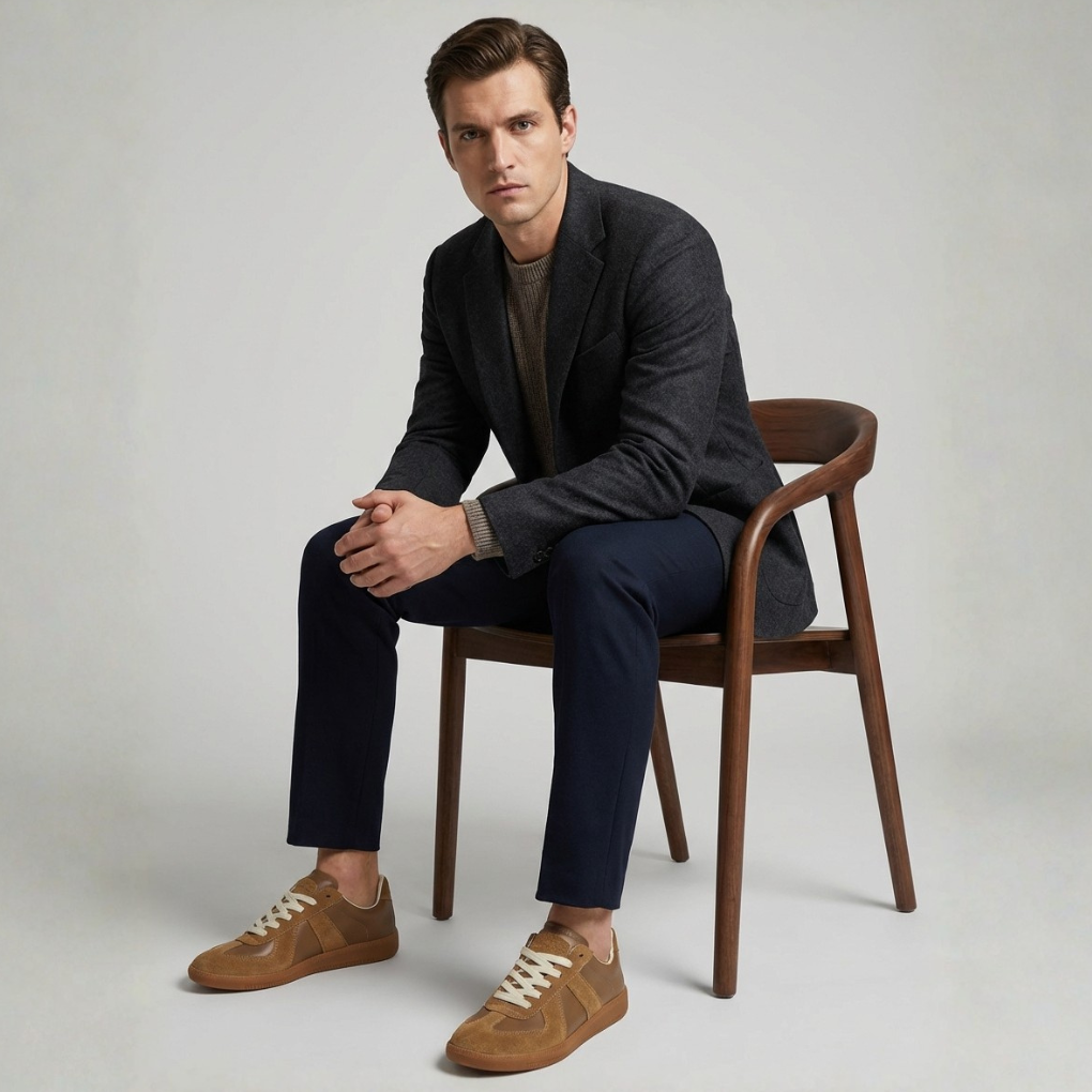 Retro plattformsneakers for menn