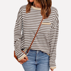 Kvinnens Stripete Strikket Pullover