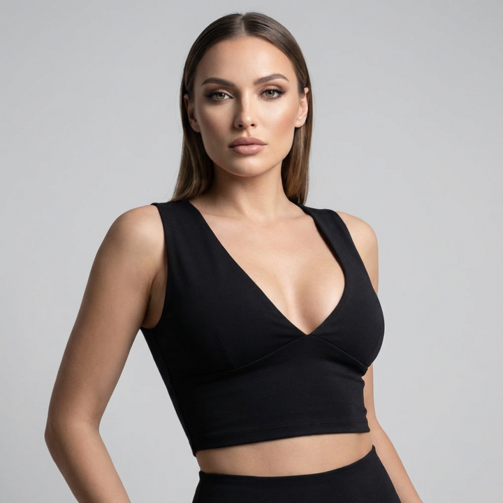 Kvinners Utskåret Racerback Kort Top