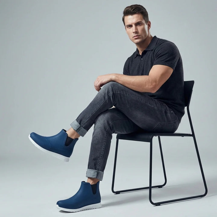 Lette, slitesterke og vanntette slip-on-regnstøvler for menn