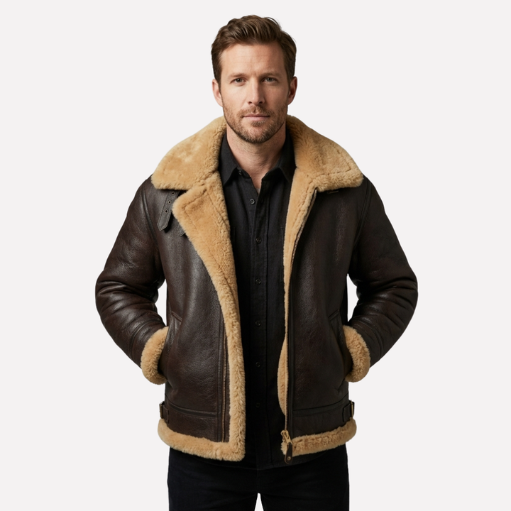 Shearling-fåreskinnsflygerjakke