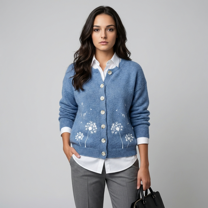 Koselig vinterstrikkcardigan til dame