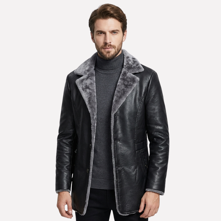 Herreskinnjakke med fôr i saueskinn