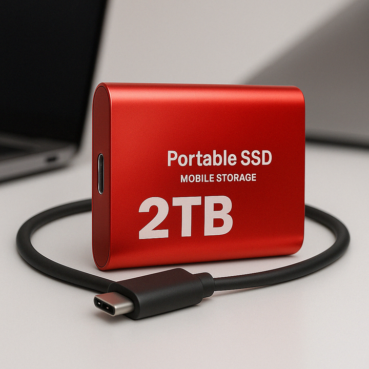 Ekstern SSD 2TB, bærbar og støtsikker lagring med høy hastighet