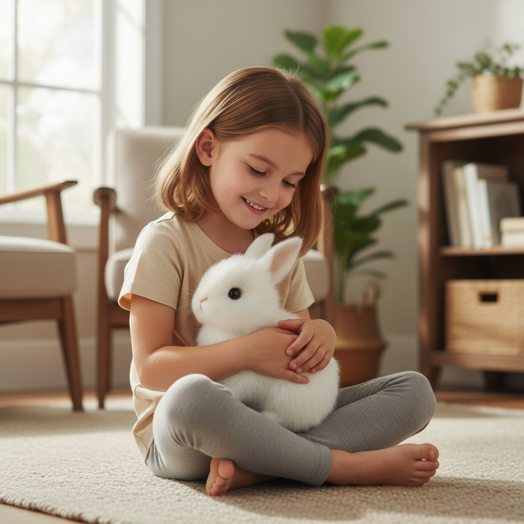 BunnyLoom Interaktiv Bamse | Leketøy med realistisk hoppende kanin for barn