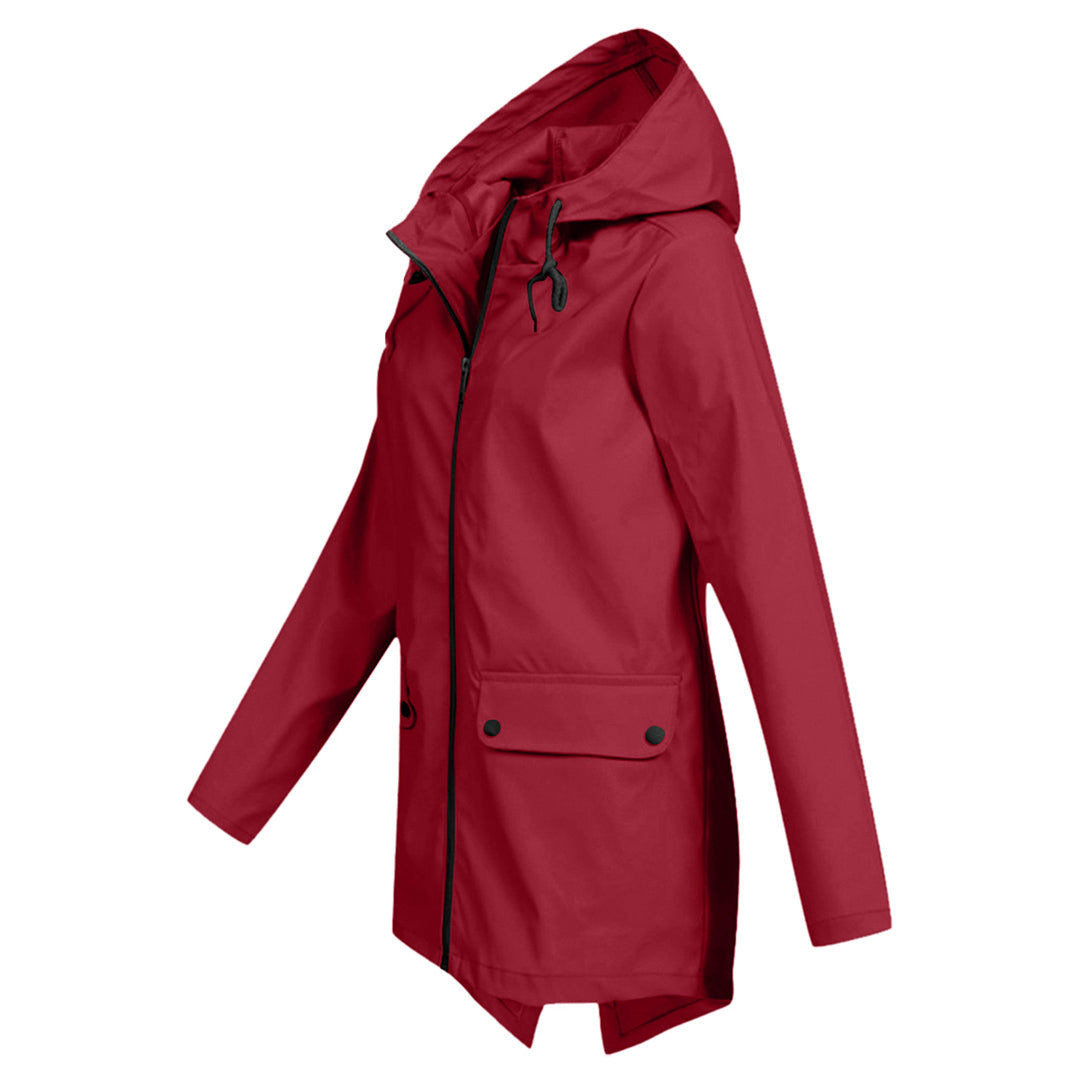 Water-repellent mid-layer jacket with zipper and hood