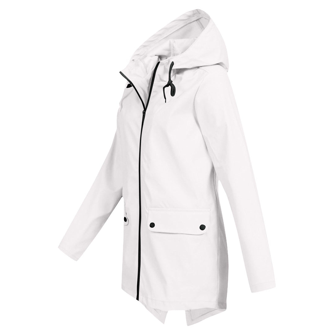 Water-repellent mid-layer jacket with zipper and hood