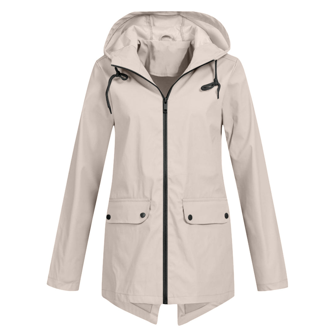 Water-repellent mid-layer jacket with zipper and hood